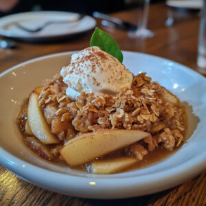 Apple Crisp with Vanilla Ice Cream